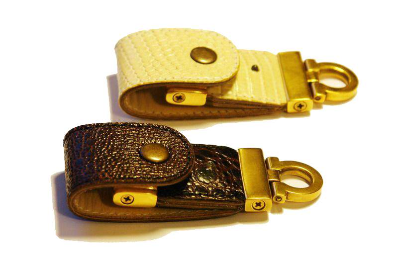 MJ - USB Flash Drive Gold Leather Edition - Case from Gold & Natural Skin: Lizard, Varan, Iguana, Frog, Shark, Ostrich, Crocodile, Alligator, Cayman, Eel, Stingray, Turtle, Elephant, Hippopotamus, Sea Snake, Python, Cobra, Boa, Anaconda...