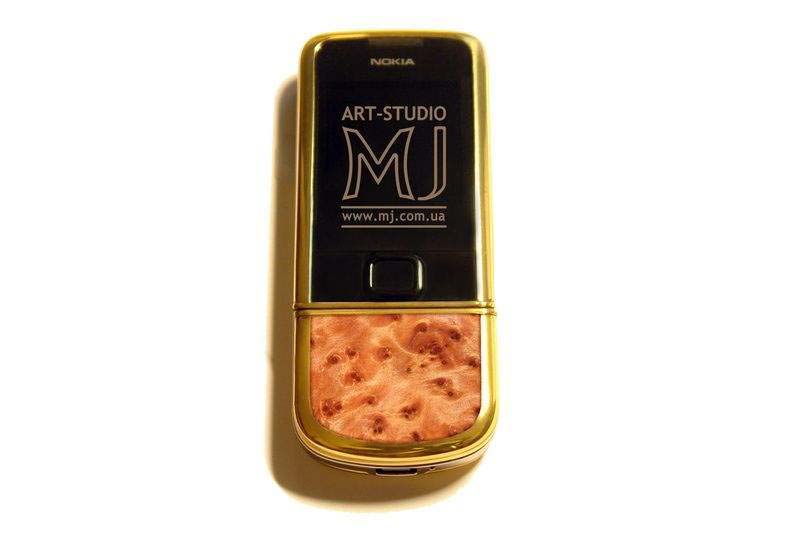 MJ - Nokia 8800 Gold Wood Arte Sapphire Limited Edition - Karelian Birch & Ebony. Gold AMG.